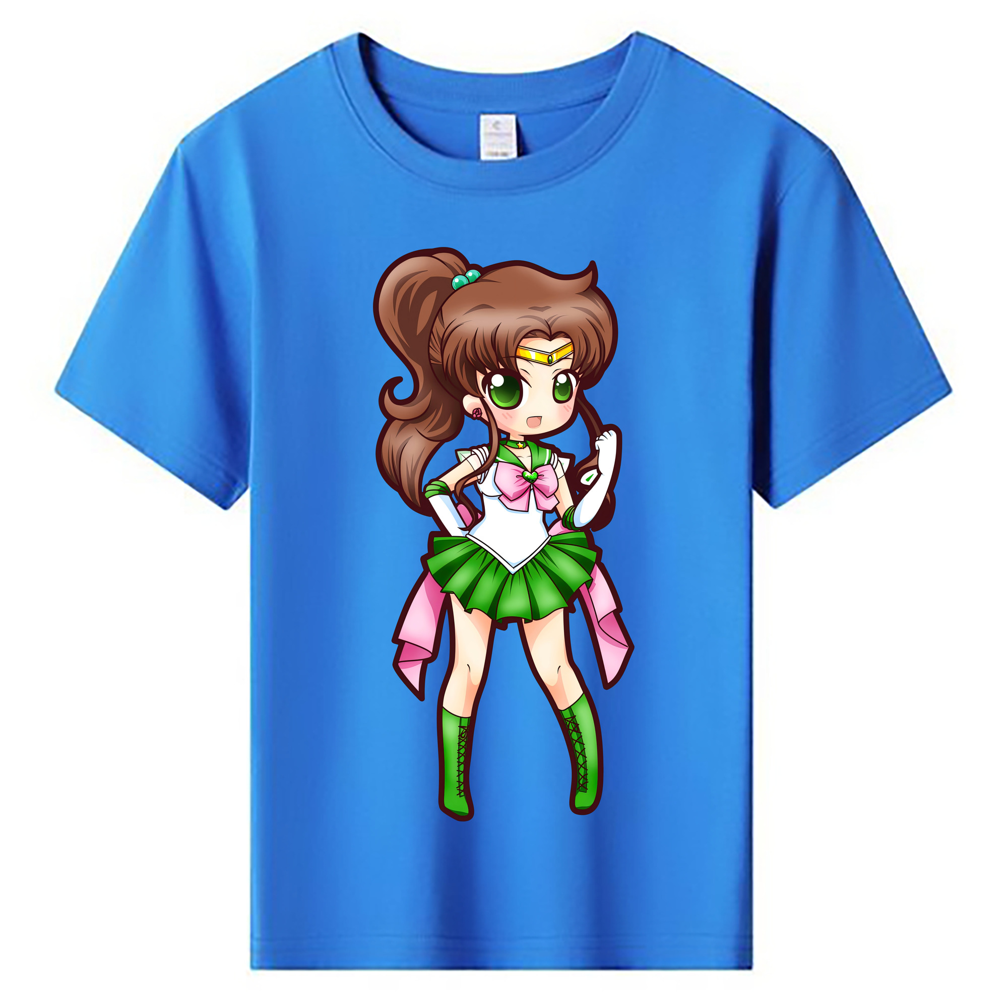 （画像用） 美少女戦士セーラームーン 木野 まこと きの まこと Sailor Moon Kino Makoto （セーラージュピター；Sailor Jupiter） 綿100％キッズTシャツ（フロントプリント）